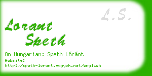 lorant speth business card